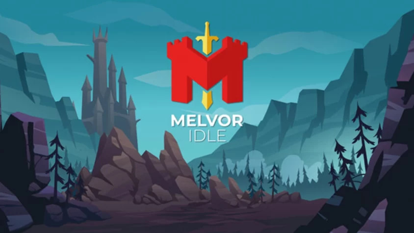 Melvor Idle: игра для тех, кто любит видеть прогресс, не прилагая усилий Обложка игры Melvor Idle, где стилизованный замок и природа встречаются с героическим логотипом