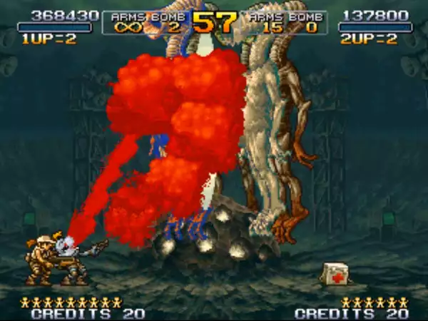 Сражение с животными и врагами в Metal Slug 3