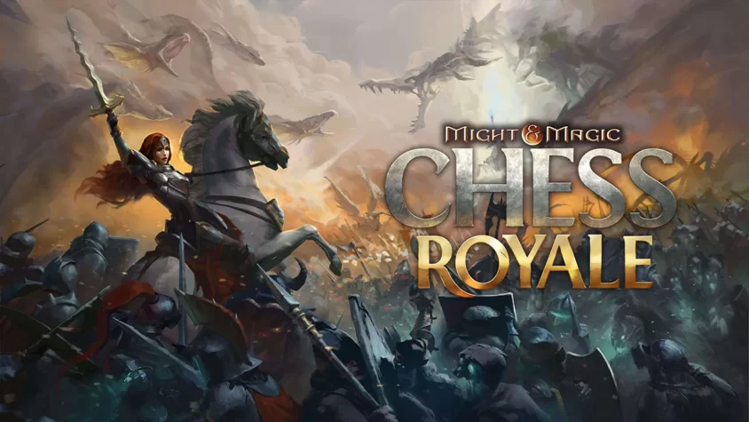 Эпичная заруба между рыцарями, драконами и логотипом Might & Magic: Chess Royale, которому срочно нужен менеджер по шрифтам