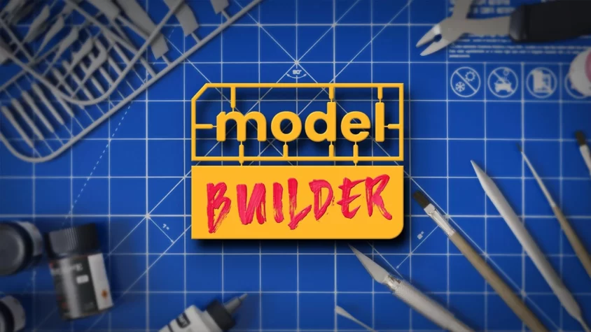 Обложка игры Model Builder Обложка игры Model Builder, на которой изображен логотип игры на фоне рабочего стола моделиста