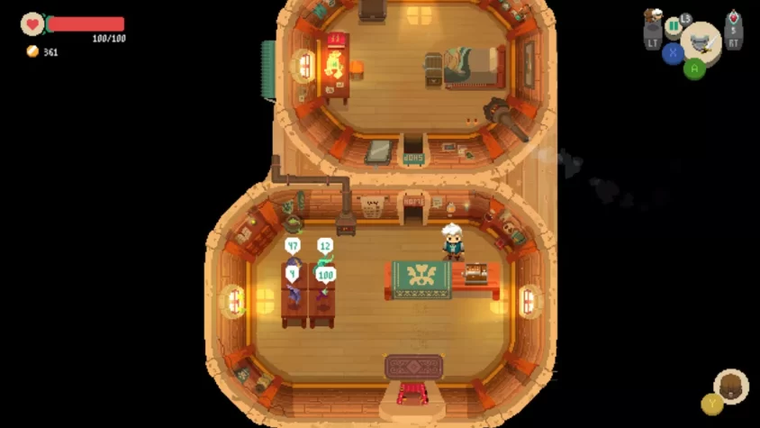 Интерьер дома героя в Moonlighter