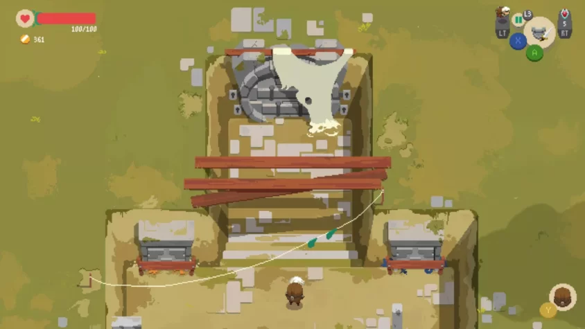 Герой у входа в подземелье в Moonlighter