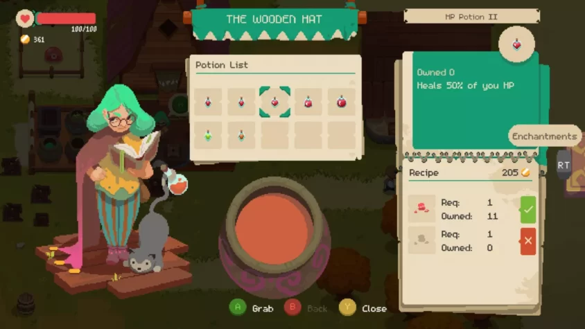 Торговля зельями с ведьмой в Moonlighter