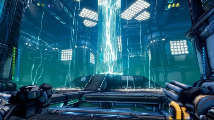 Энергетический центр и лазерный луч в Mothergunship