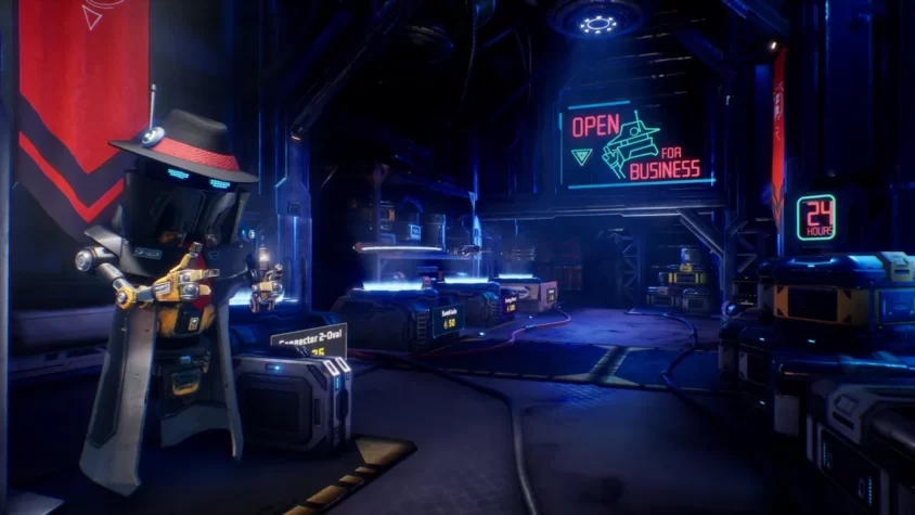 Магазин в Mothergunship с роботами-продавцами