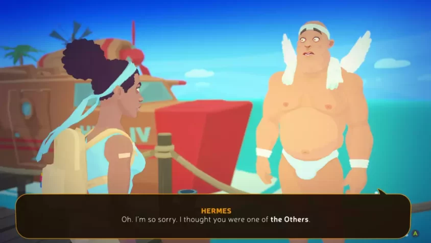 Игрок исследует остров в Mythwrecked: Ambrosia Island
