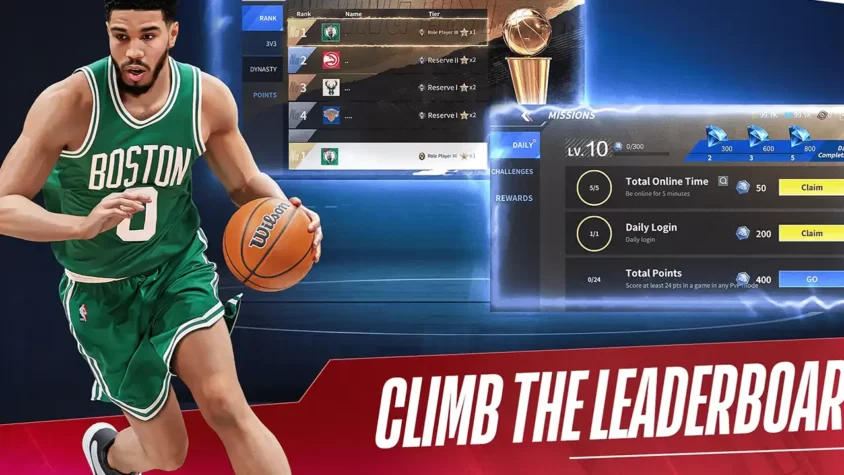 Геймплей NBA Infinite с данком и действием в реальном времени