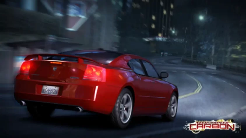 Три автомобиля на ночной трассе в игре Need for Speed: Carbon