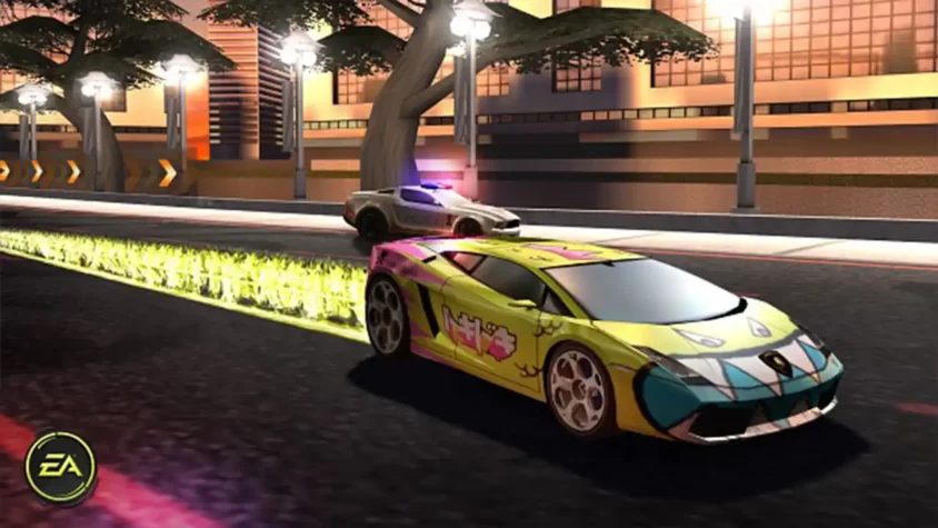 Машина с яркими наклейками в Need for Speed: Nitro