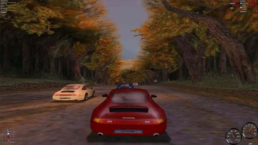 Осенняя трасса в Need for Speed: Porsche Unleashed