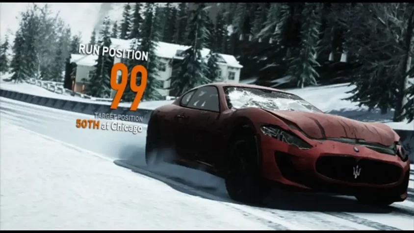 Машина на зимной трассе в Need for Speed: The Run