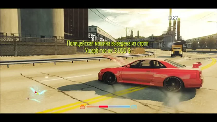Разрушение полицейской машины в Need for Speed: Undercover