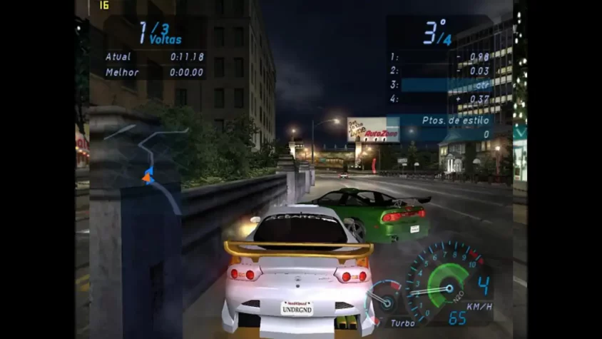 Гонка в ночном городе в Need for Speed: Underground
