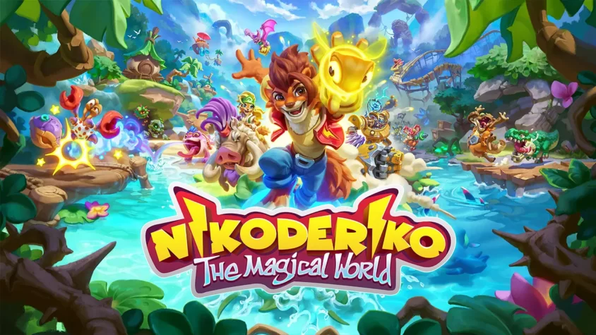 Nikoderiko: The Magical World Прекрасная обложка с кучей счастливых персонажей и зелеными джунглями
