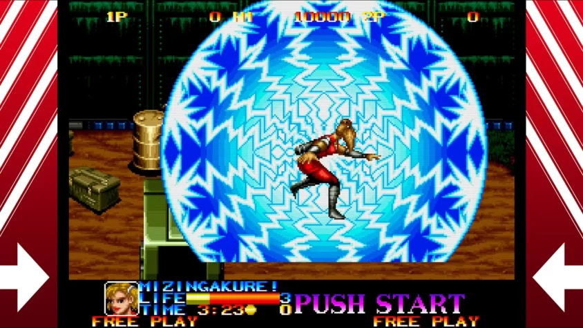 Экран из игры Ninja Commando — персонаж Мизинакуре