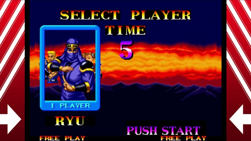 Экран из игры Ninja Commando — выбор персонажа