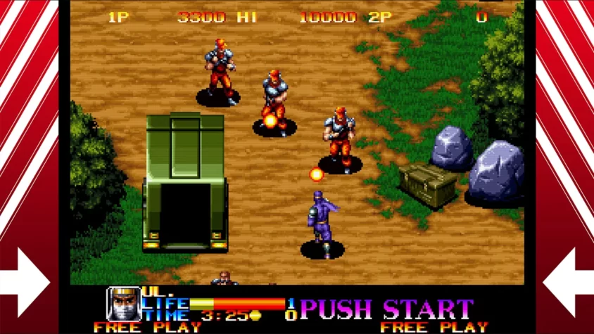 Экран из игры Ninja Commando — драка с врагами