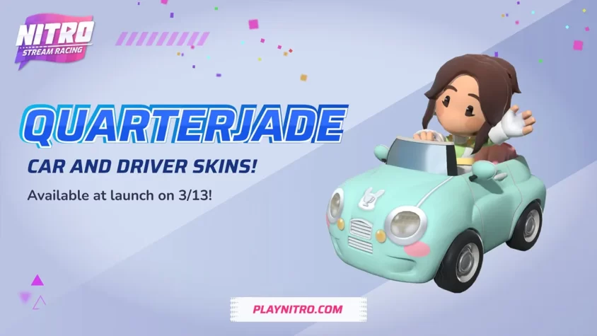 Промо-материалы с новым скином для Quarterjade в игре Nitro Stream Racing