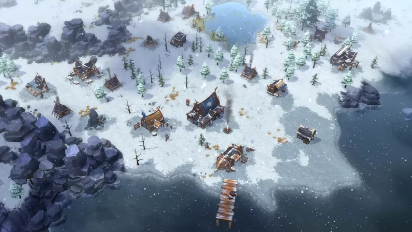 Снежный ландшафт в Northgard