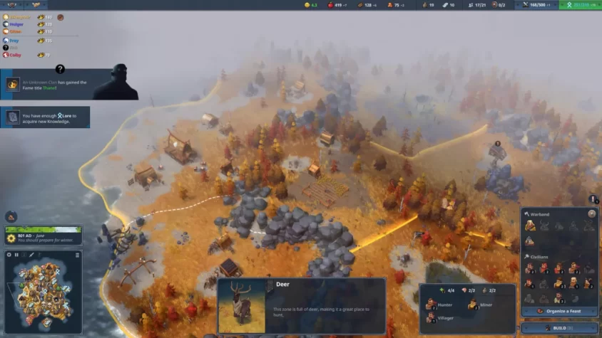 Густой туман и подготовка к зиме в Northgard