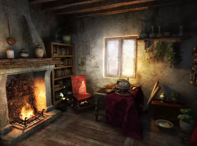 Интерьер комнаты с камином из игры Nostradamus: The Last Prophecy