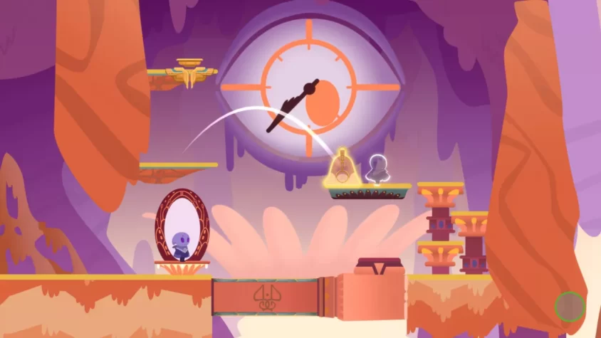 Герой игры One Hand Clapping перемещается через платформы с помощью музыкальных волн, пытаясь преодолеть препятствия