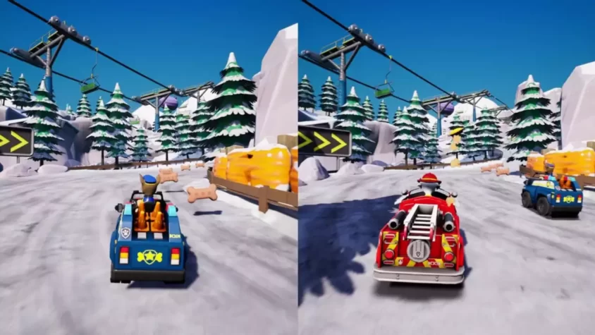Гонка на ледяной трассе в Paw Patrol: Grand Prix