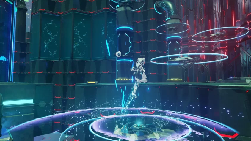 Персонаж использует платформу в игре Phantasy Star Online 2 New Genesis