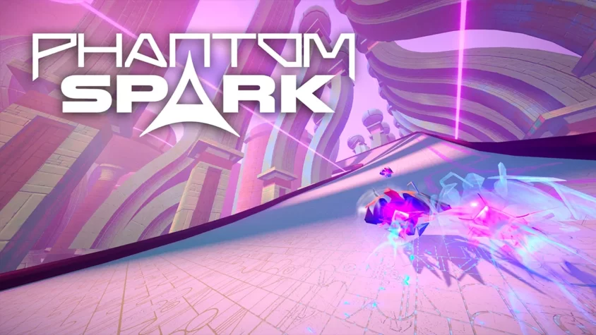 Phantom Spark — когда трасса выглядит лучше, чем ты на утренней встрече Обложка Phantom Spark с футуристической трассой и летающим кораблём