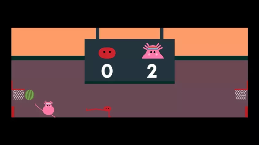Пиксельная игра Pikuniku с игровым процессом баскетбольного матча