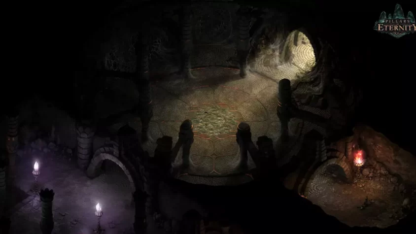 Персонажи сражаются в подземелье Pillars of Eternity