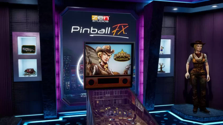 Кабинка пинбола с игрой Wild West Rampage