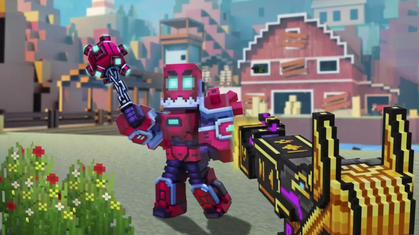 Персонажи Pixel Gun 3D в игровом процессе