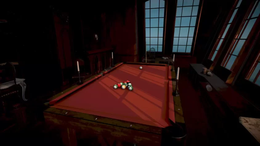 Геймплей Pool of Madness, игрок 2, старый бильярдный стол
