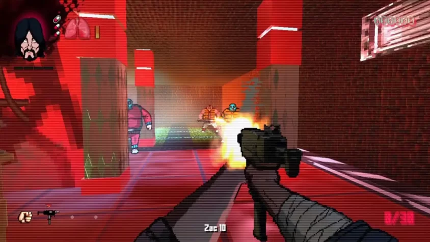 В игре Project Downfall персонаж стреляет из оружия по врагам