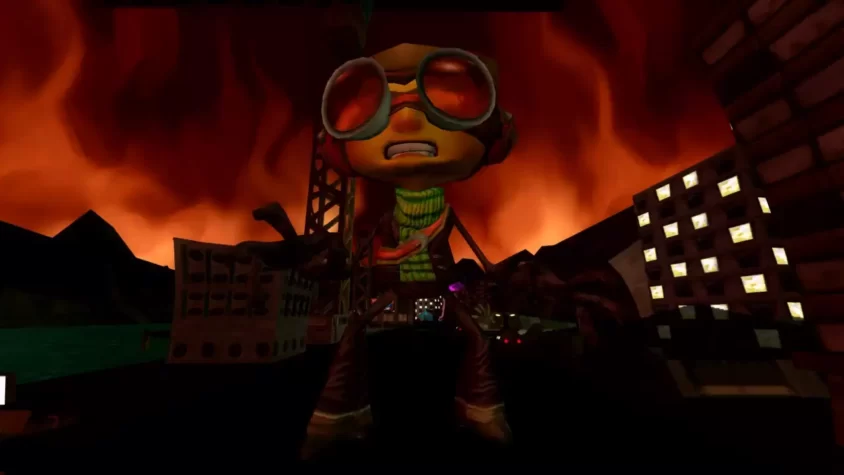 Главный герой Psychonauts в удивительном месте