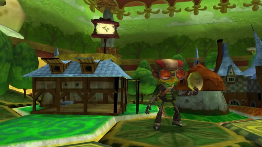 Герой в тревожной ситуации в игре Psychonauts