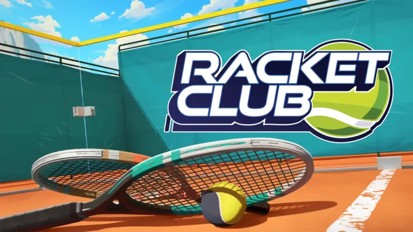 Обложка игры Racket Club Обложка игры Racket Club, на которой два теннисных ракетки и мяч