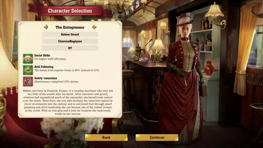Выбор персонажа в Railway Empire 2