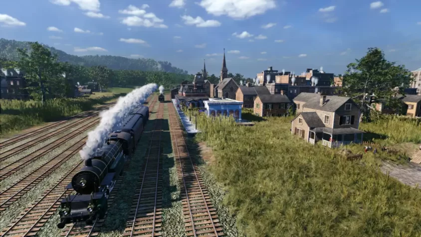 Железная дорога и здания в Railway Empire 2