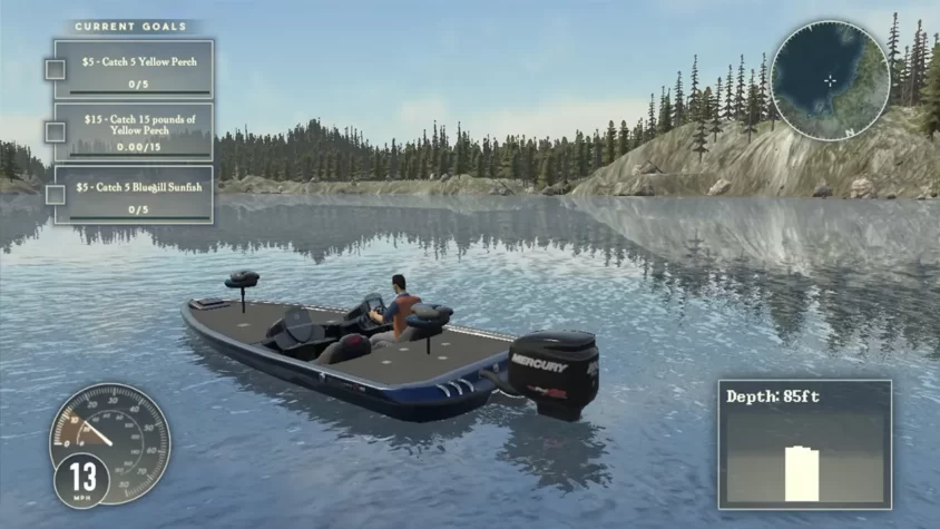 Магазин приманок с выбором товаров в игре Rapala Pro Fishing