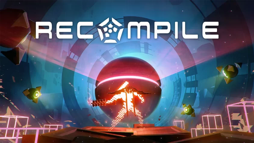 Recompile – игра в цифровом мире Обложка игры Recompile, где главный персонаж сражается с цифровыми врагами