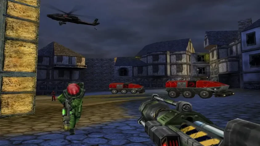 Скриншот игры Command & Conquer: Renegade — башня с лазерным лучом