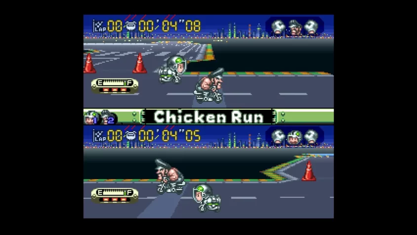 Персонажи на гонке в режиме Chicken Run