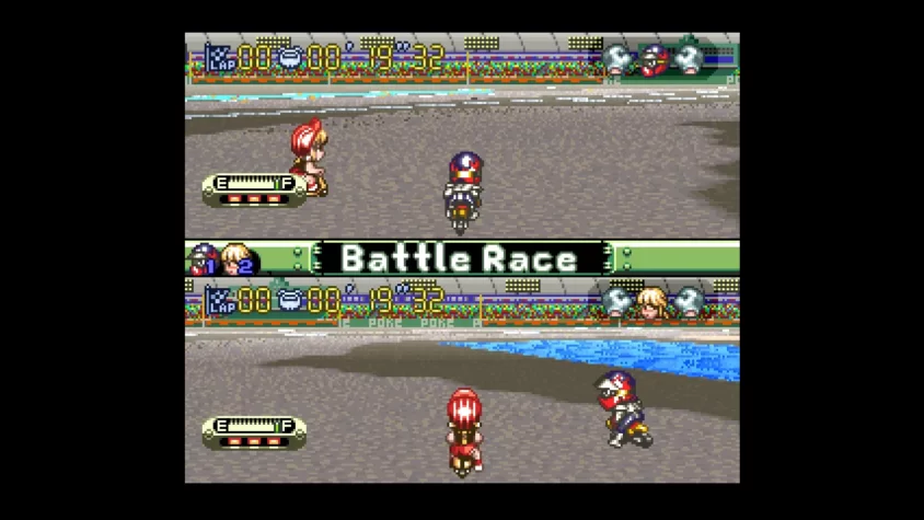 Персонажи на гонке в режиме Battle Race
