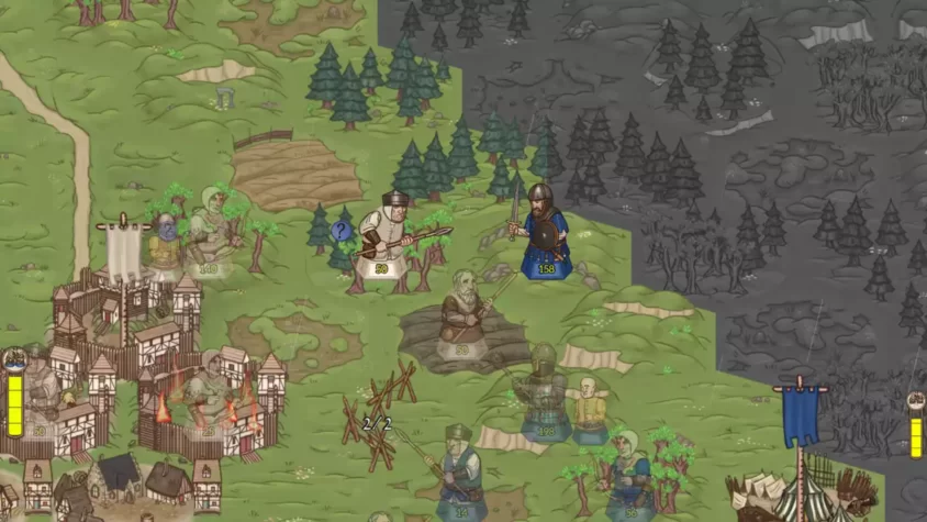 Конфликт с противником в игре Rising Lords