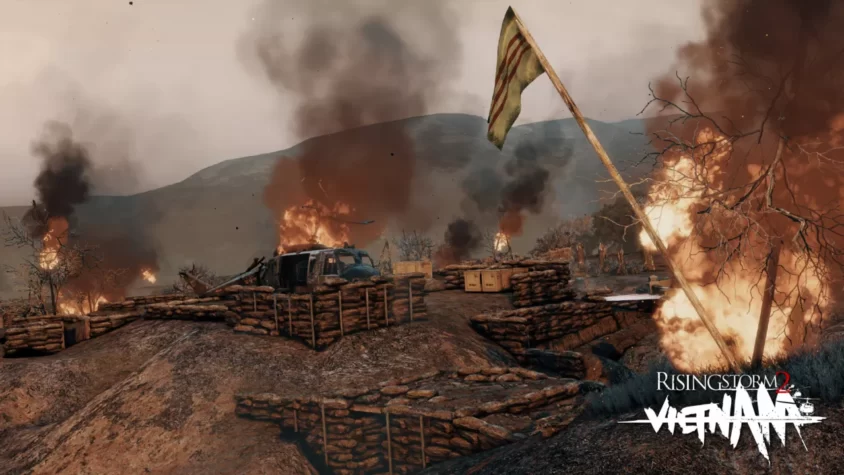 Разрушенная база и флаг в Rising Storm 2: Vietnam