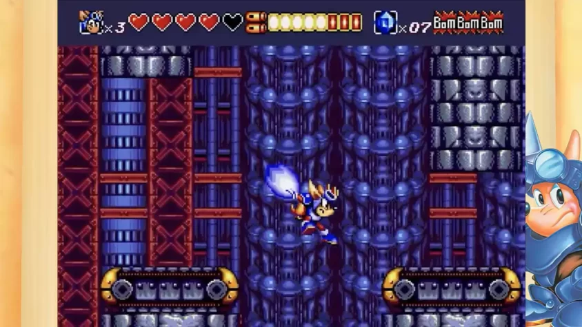 Босс с танком и снарядами в Rocket Knight Adventures