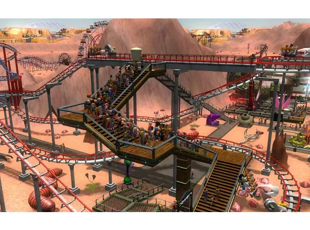 Очередь на аттракцион в RollerCoaster Tycoon 3
