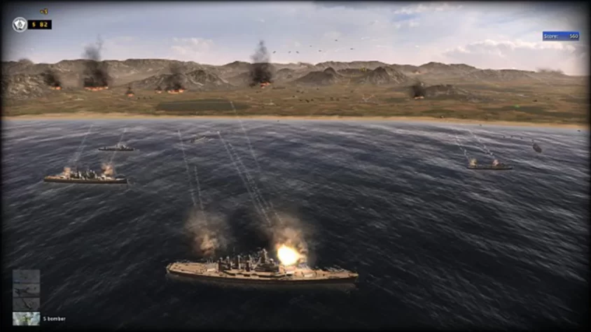 Боевая сцена на море в игре R.U.S.E.